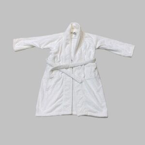 FRETTE White Heavy Terry-Cloth Feel 100% Cotton Unisex Bathrobe Size Small / Med